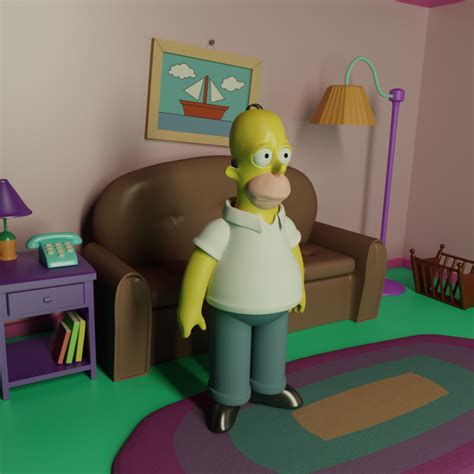 Homer Simpson Free 3d Model Blend Free3d