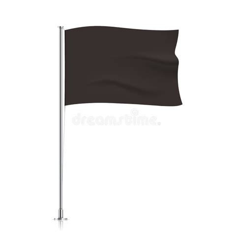 Waving Black Flag Template Stock Vector Illustration Of Design