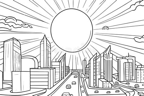 Robot City Coloring Page Stock Illustrations 24 Robot City Coloring
