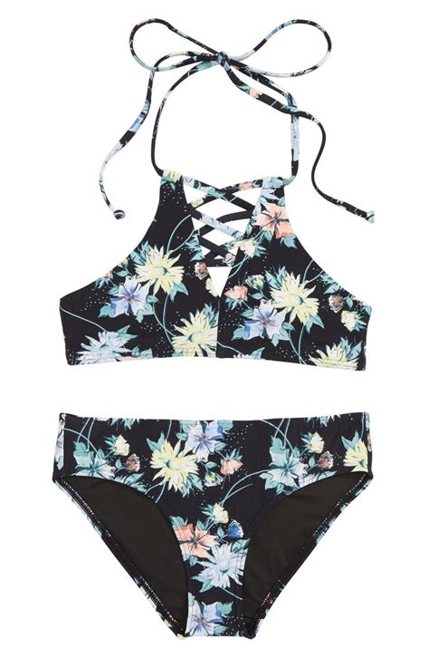Oneill Dahlia Floral Two Piece Swimsuit Big Girls Nordstrom