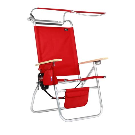 17 Inches High Seat Big Tycoon Aluminum Beach Chair With Canopy Shade