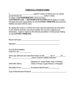 Minimum age (with parent/guardian consent): Getting A Tattoo What Form Do I Fill In - Fill Online, Printable, Fillable, Blank | PDFfiller