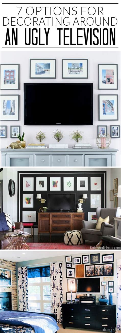 But tvs aren't always the easiest things to decorate around, especially if they're large. How to Decorate Around a TV {An Option for Every Style | Wall ideas, Gallery wall and Decorating