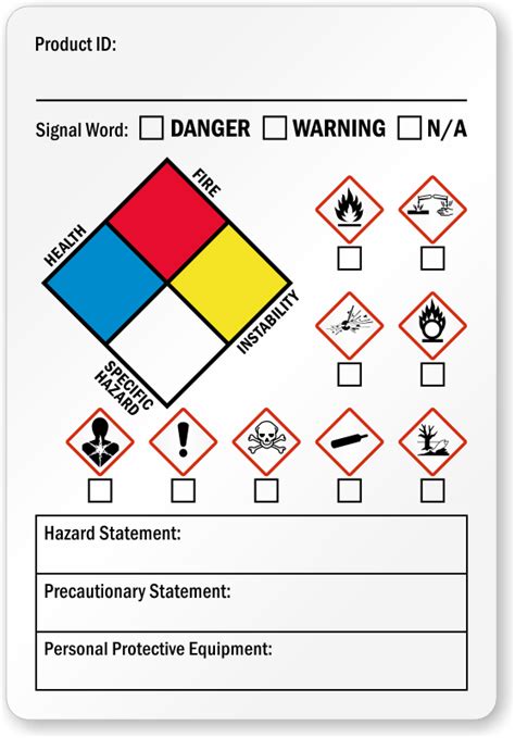 Ghs Secondary Hazard And Precautionary Statement Label Sku Lb 2916