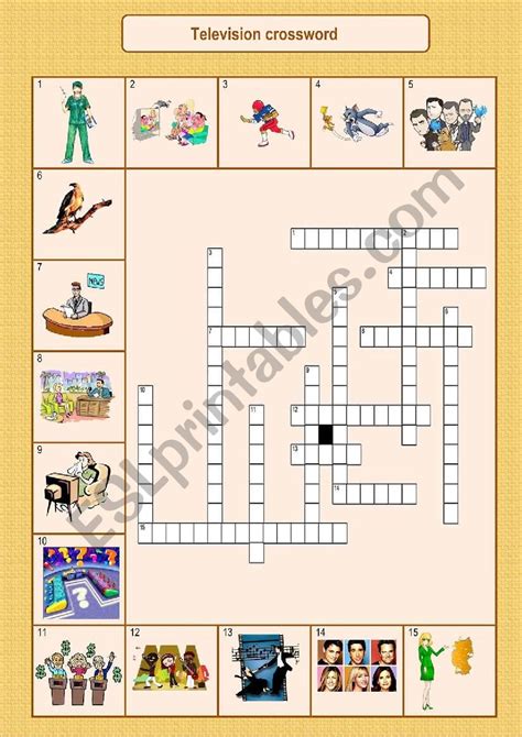 Television Crossword Keys Included Esl Worksheet By Maryak Aac