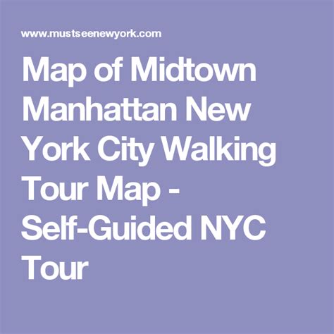Map Of Midtown Manhattan New York City Walking Tour Map Self Guided