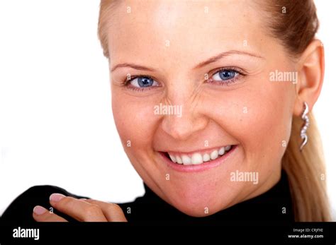 Smiling Young Woman Stock Photo Alamy