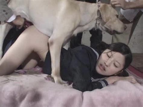 Tied Up Japanese Chippie Has To Give Pussy To Huge Dog