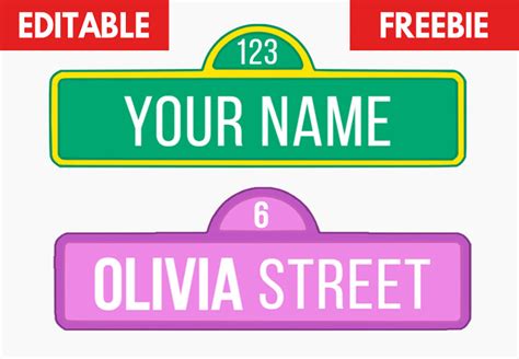 Blank Sesame Street Signs