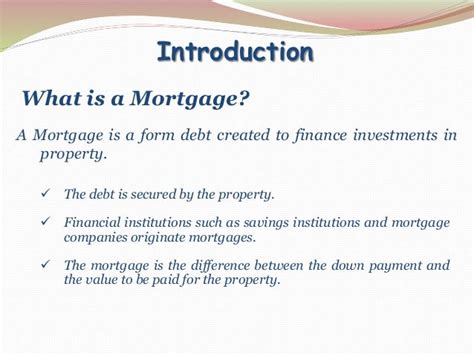 Mortgage Markets Financial Markets And Institution