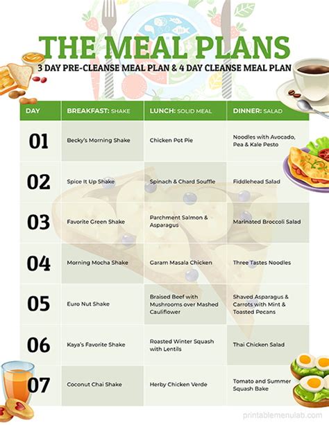 Free 10 Beautiful Dietmeal Planner Menu Templates
