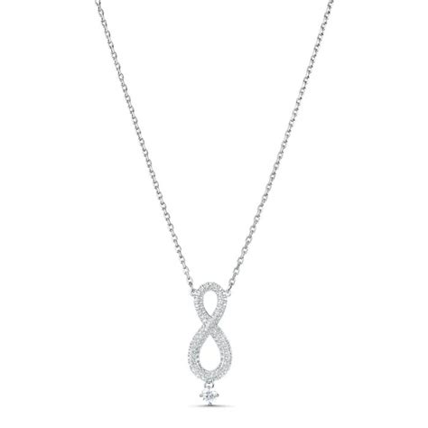 Swarovski Vertical Infinity Necklace White And Silver Plated 5537966