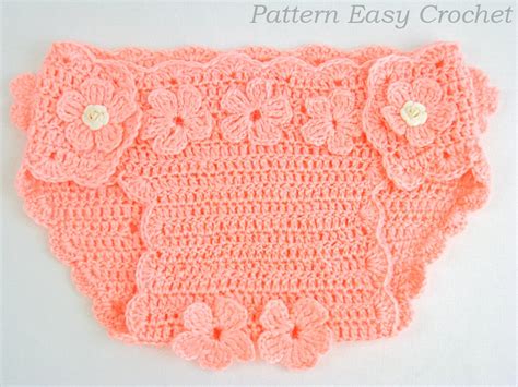 Crochet Pattern Baby Diaper Cover Floral Instant Download