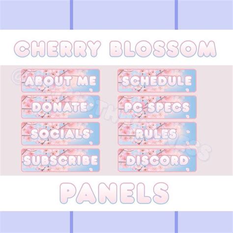 Cherry Blossom Panels Twitch Etsy Twitch Streaming Setup Twitch