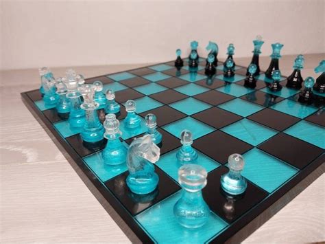 Resin Chess Set All Colors Available 45mm King Small Etsy Glass