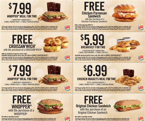 Find free food coupon from a vast selection of coupons. Burger King Coupons! Buy One Get One FREE Whopper, Chicken ...