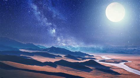 Desert At Night Wallpapers On Wallpaperdog
