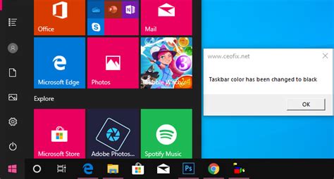 Change Taskbar Color To Black With One Click In Windows 10