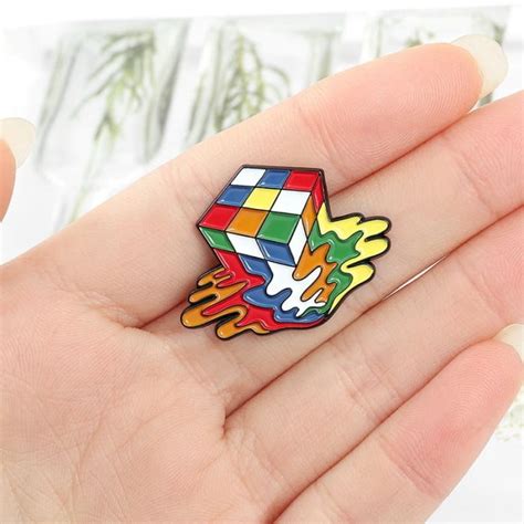 Enamel Pin Melting Rubiks Cube Nufsed Sticker