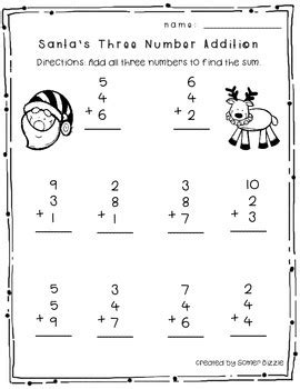 Please use any of the printable christmas worksheets below in your classroom or at home. Print and Go 1st Grade Christmas Math Activities by Somer Bizzle