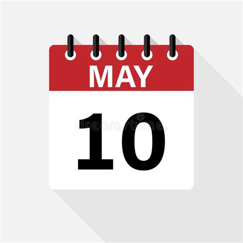 May Calendar Icon Calendar Icon With Shadow Flat Style Stock