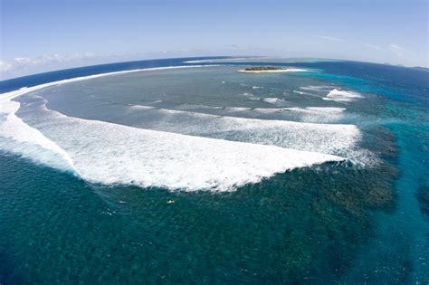 Aerial View Of The Reef At Namotu Island Fiji Surfing Destinations
