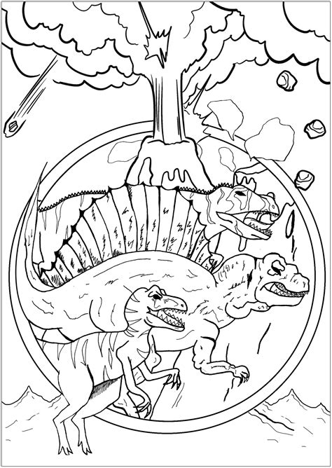 Dinosaurios 36051 - Dinosaurios - Colorear para Adultos