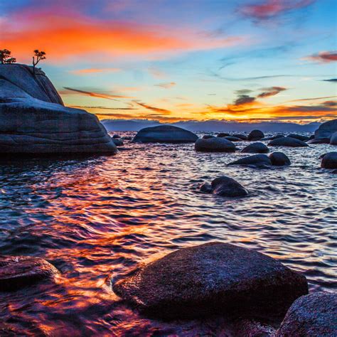 Download Wallpaper Bonsai Rock Sunset At Lake Tahoe 2224x2224