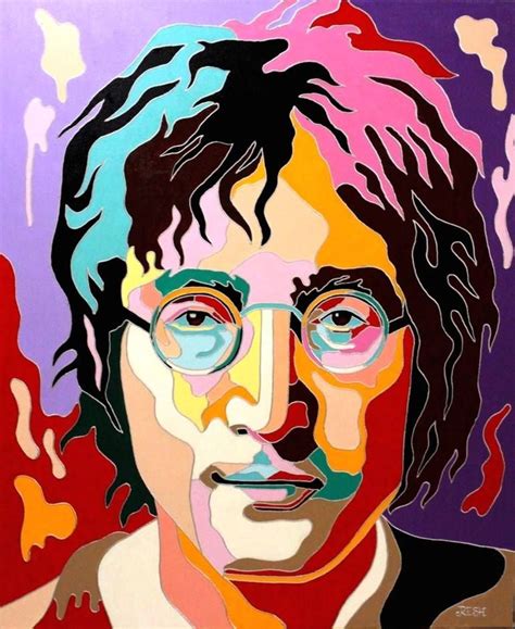 Compositional Portrait Of John Lennon Painting Beatles Pop Art
