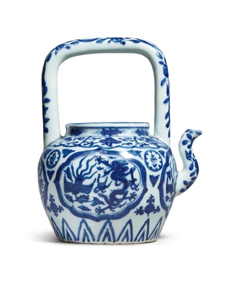 A Blue And White Dragon And Phoenix Ewer Wanli Mark And Period The