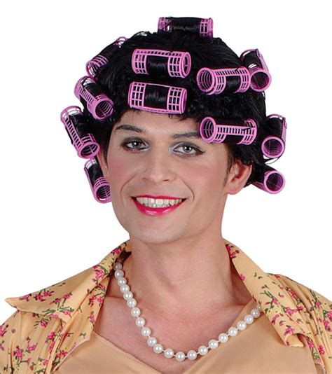 funny granny wig with rollers wigs mega fancy dress