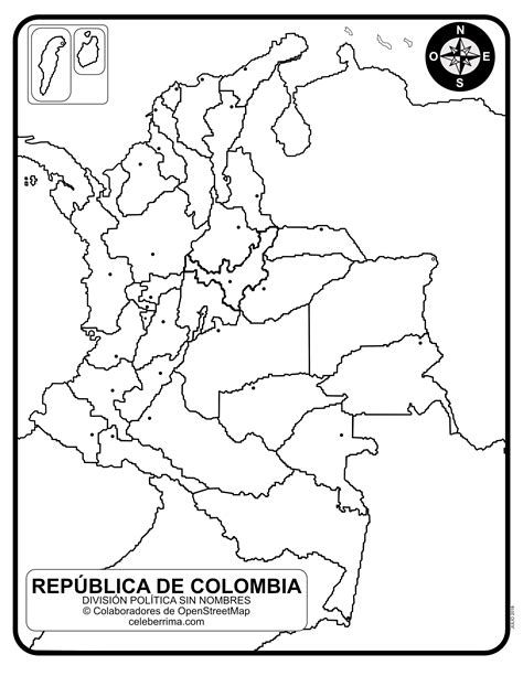 Mapa De Colombia Departamentos Y El Mapa Mudo Para Colorear Images