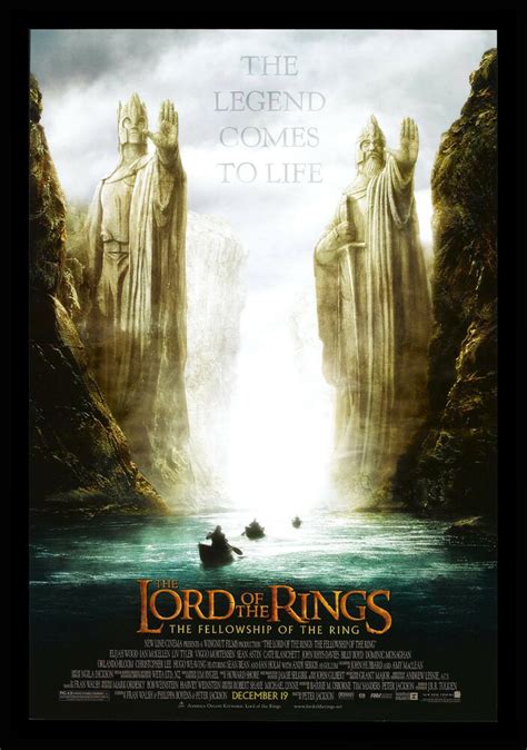 While frodo and sam edge closer to mordor with the help of the shifty gollum, the divided fellowship makes a stand against sauron's new ally, saruman, and his hordes of isengard. LORD OF THE RINGS FELLOWSHIP OF THE RING CineMasterpieces ...