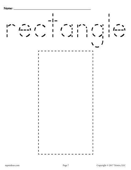 Rectangle Shape Tracing Worksheets Preschool Shape Tracing Worksheets