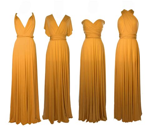 Mustard Bridesmaid Dress Custom Lengths Convertible Dress Etsy