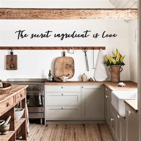 The Secret Ingredient Is Love Metal Wall Art Cozy Kitchen Etsy