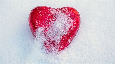 Red Valentine S Heart In The Snow Stock Image Image Of Friendship