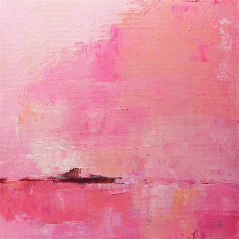Pink Sky Abstract Painting By Nancy Merkle