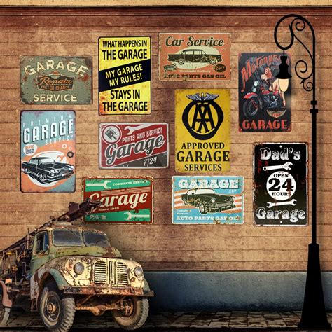 Garage Service My Tools My Garage Vintage Metal Sign Retro Home Decor 20 30 Plaques Sign Shabby