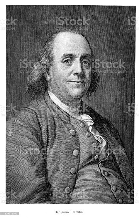 Benjamin Franklin Engraving 1895 Stock Illustration Download Image Now Engraved Image