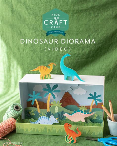 Kids Craft Camp Free Dinosaur Diorama Lia Griffith