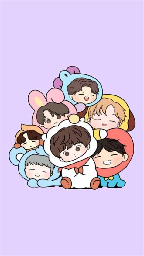 Bt21 Wallpapers Cute Wallpapers Bts Chibi Bts Drawings Images And