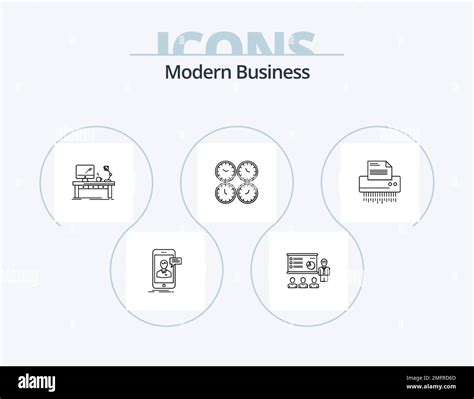 Modern Business Line Icon Pack 5 Icon Design Data Architecture