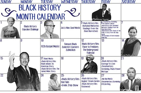 The chinese lantern festival is on friday, february 26, . Black History Month Calendar - The Wilson Beacon