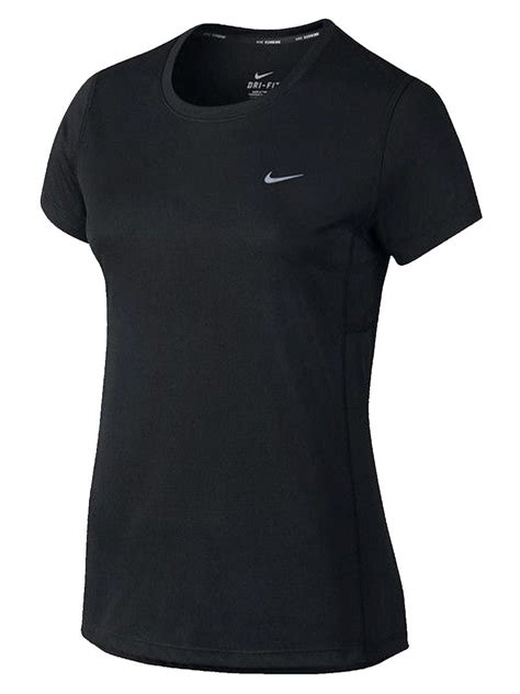 Nike Nike Womens Dri Fit Short Sleeve Miler Running Shirt Black New