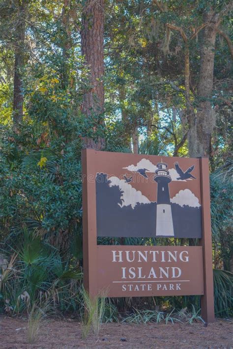 Hunting Island State Park Sign On The Atlantic Ocean Beaufort County