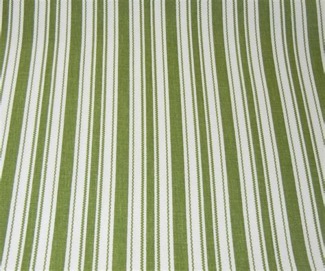 Vintage Waverly Olive Green Ticking Stripe Fabric 4 Yards Ticking