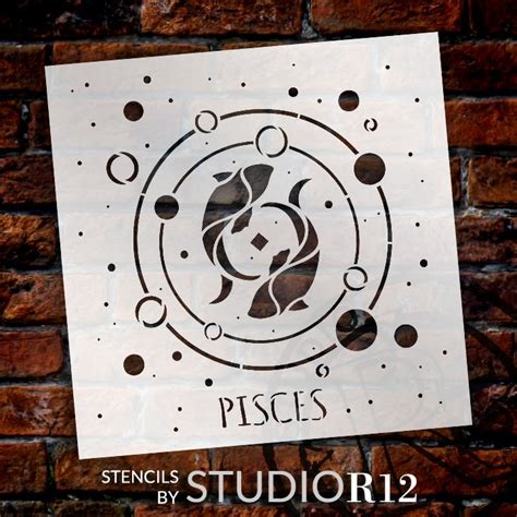 Pisces Astrological Stencil By Studior12 Diy Star Sign Zodiac Bedroom
