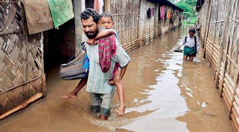 Flood Alert After Heavy Rain In Assam Over 80000 Affected The