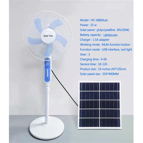 Solar Fan With Panel 16 Solar Electric Fan With Light Rechargeabl Acdc Dual Power Electricfan